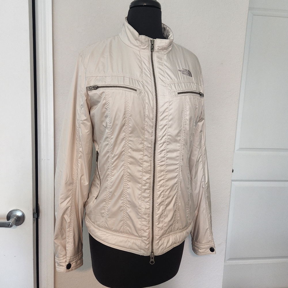 The North Face Women's Light Beige Zip Bomber Jacket